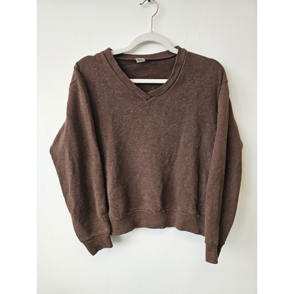 True‎ Vintage Washington Mills WPL3107 Boxy Medium 38-40 Brown V-neck Sweater